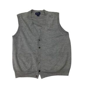 Paul Fredrick Merino Wool Sweater Vest Sz Small Gray